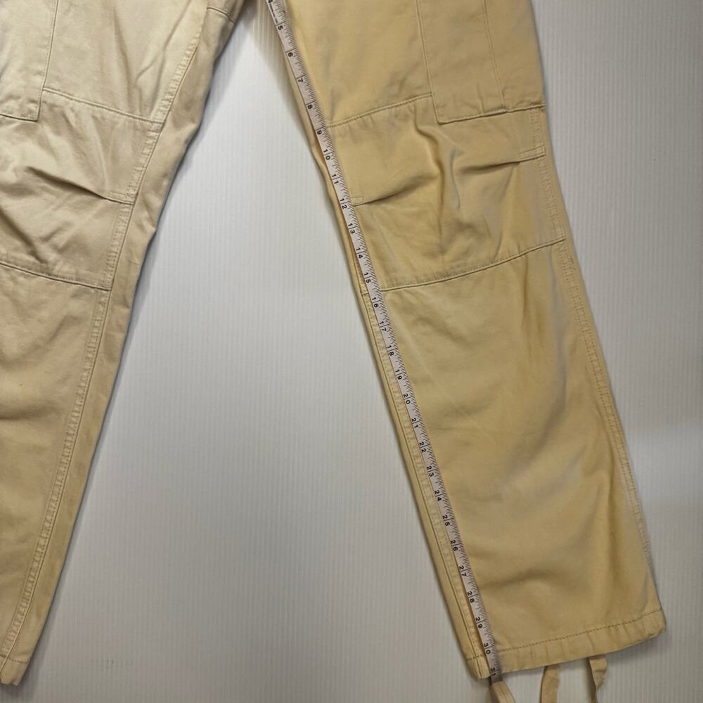 J Galt Cargo Pants Womens Small Cream Cotton Wide Leg Y2K Gorpcore Utility Tall - Picture 7 of 16